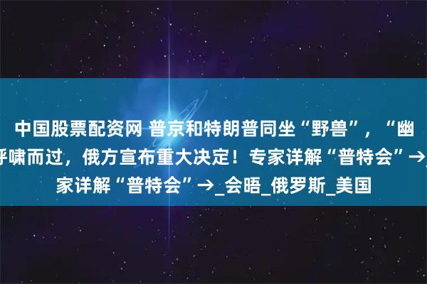 中国股票配资网 普京和特朗普同坐“野兽”，“幽灵”轰炸机从头顶呼啸而过，俄方宣布重大决定！专家详解“普特会”→_会晤_俄罗斯_美国